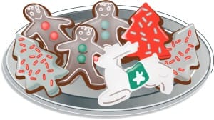 Plate of Christmas Cutout Cookies
