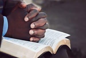 Hands of Prayer Christian Stock Image