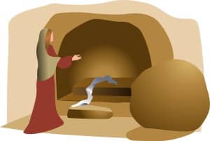 Open Tomb with Linen