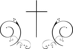 Cross and Scrolls Clipart