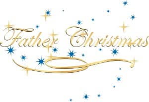 Father Christmas Text on Sparkles