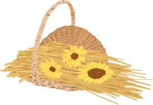 Wheat and Sunflower Basket
