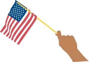 Hand Waving American Flag