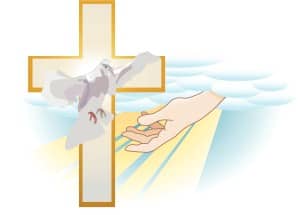 Hand of God with Cross and Dove