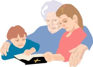 Grandchildren Reading Bible