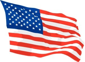 America Flag Waving in Wind