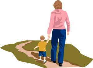 Mother and Child Walking
