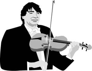 Black and White Classical Violinist