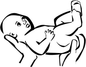 Newborn Baby and Hands