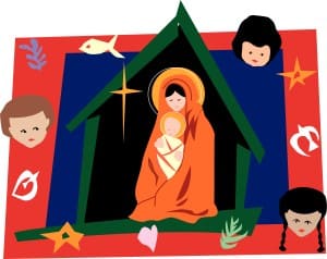 Nativity Scene with Symbols