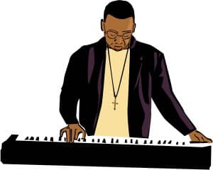 African American Keyboard Player