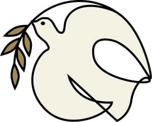 Off White Dove with Olive Branch