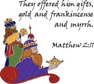Three Magi with Matthew 2:11