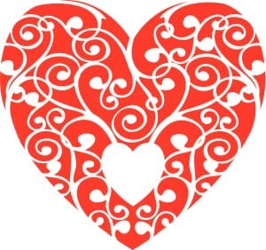 Red Swirls Heart