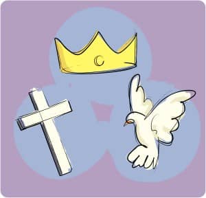 The Trinity as the Crown, Cross, and Dove