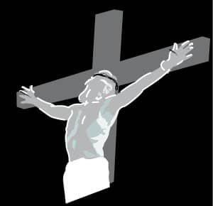 Crucifixion of Jesus Christ on Black