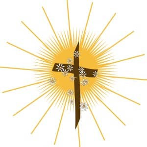 Shining Cross with Daisies