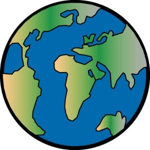 Gradient Globe with Black Outline