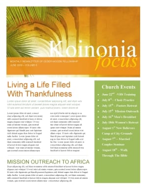 Palm Sunday Hosanna Newsletter