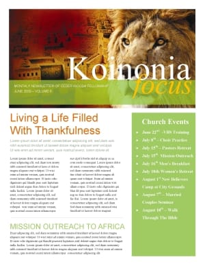 Lion Of Judah Church Newsletter