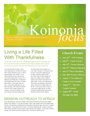 Leaves Of Green Church Newsletter