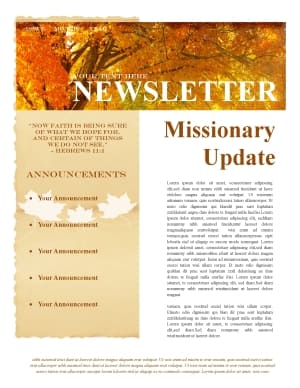 Fall Missionary Update Newsletter
