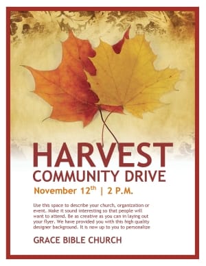 Harvest Community Drive Church Flyer