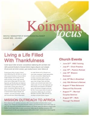 Cross of Christ Summer Ministry Newsletter