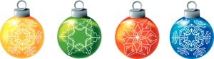 Snowflake Christmas Bulbs Clipart