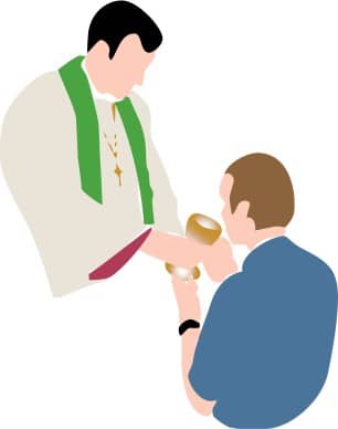 Man Receiving Communion Wine
