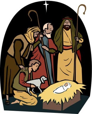 The Shepherds Visit the Manger