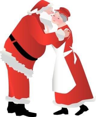Santa Kissing Mrs. Claus