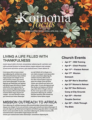 New Life in Christ: Newsletter