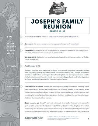 Genesis 42: Joseph's Family Reunion - Curriculum