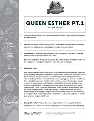Queen Esther pt.1: Curriculum