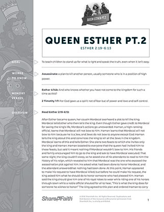 Queen Esther Part 2: Curriculum
