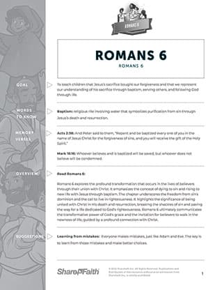 Romans 6: Curriculum