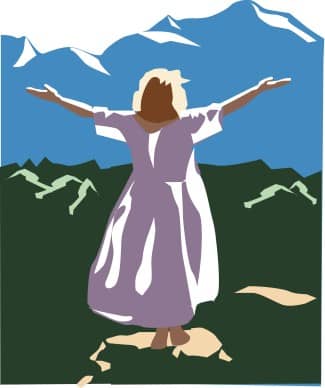 Woman with Arms Lifted in Praise