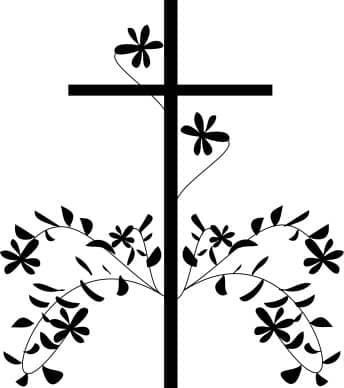 Black Cross and Flower
