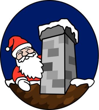 Santa and the Chimney Clipart
