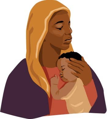Mother Holding Sleeping Baby