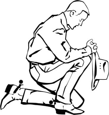 Praying Cowboy on Bended Knee