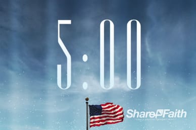 Blue Sky Memorial Day Church 5 Minute Countdown Timer