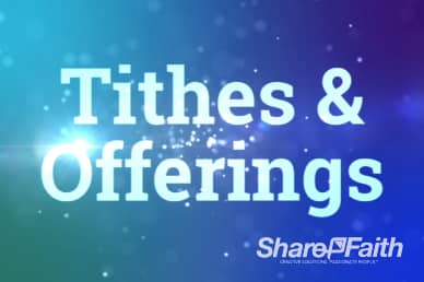Blue Spinning Particles of Light Christian Tithes and Offerings Motion Video Loop