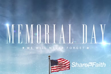 Memorial Day American Flag Waving Video Loop