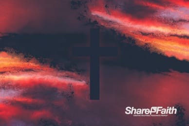Sunset Cross Colorful Texture Worship Motion Background
