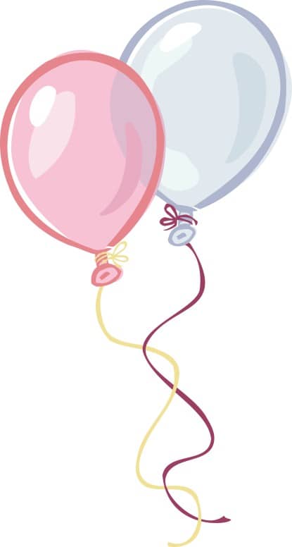Pink and Blue Birthday Balloons
