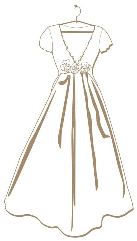 Simple Bridal Dress on Hanger