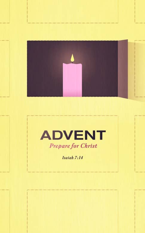 Advent Candle in Window Religious Bulletin