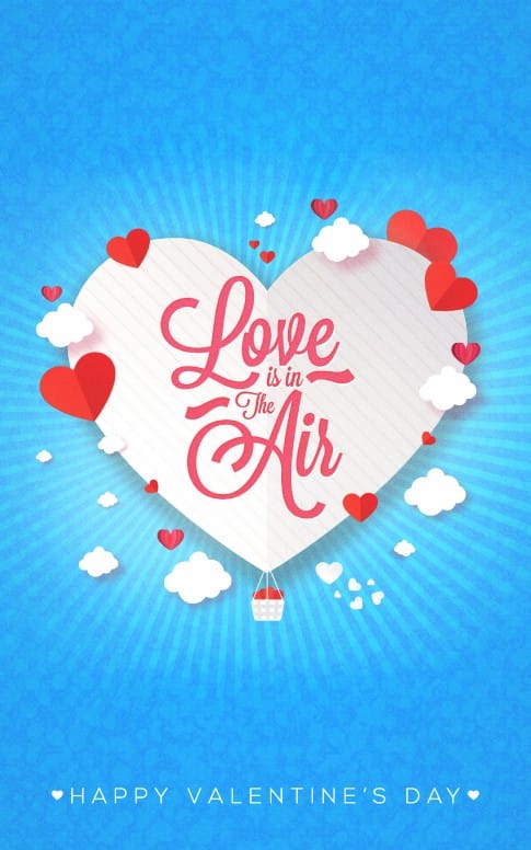 Love Is In The Air Valentine's Day Bulletin Cover